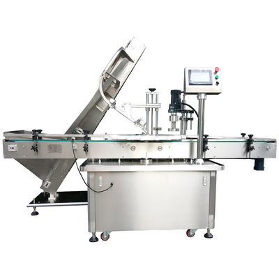 ความถี่ควบคุม 0.6MPa เครื่องปิดฝาขวดกด Capping Machine